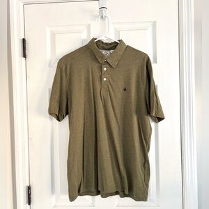 Volcom Green Polo Shirt Classic Casual Design